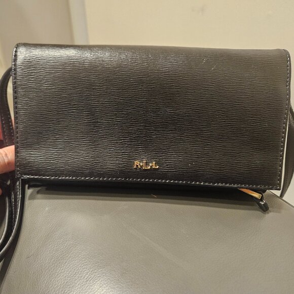 Lauren Ralph Lauren Black Leather Bag - Picture 1 of 2